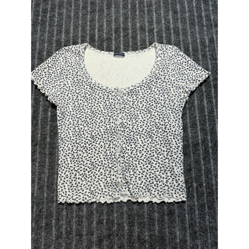 Brandy Melville Coquette Baby Tee XS Floral Dainty Casual‎ Y2K Summer